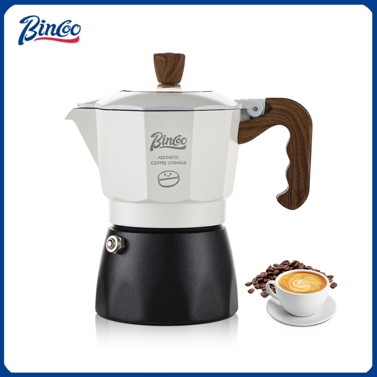 Home Barista - Bincoo デュアルバルブモカポット エスプレッソモカポット キューバンコーヒーメーカー 手淹れコーヒーポット イタリアンホームアウトドアバリスタツール