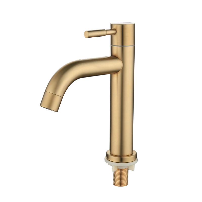 Home Bar Sink - 304 ステンレス鋼ブラッシュゴールドシングルコールド洗面器の蛇口浴室のシンク洗面台のタップ浴室の洗面器の蛇口トイレ洗面器