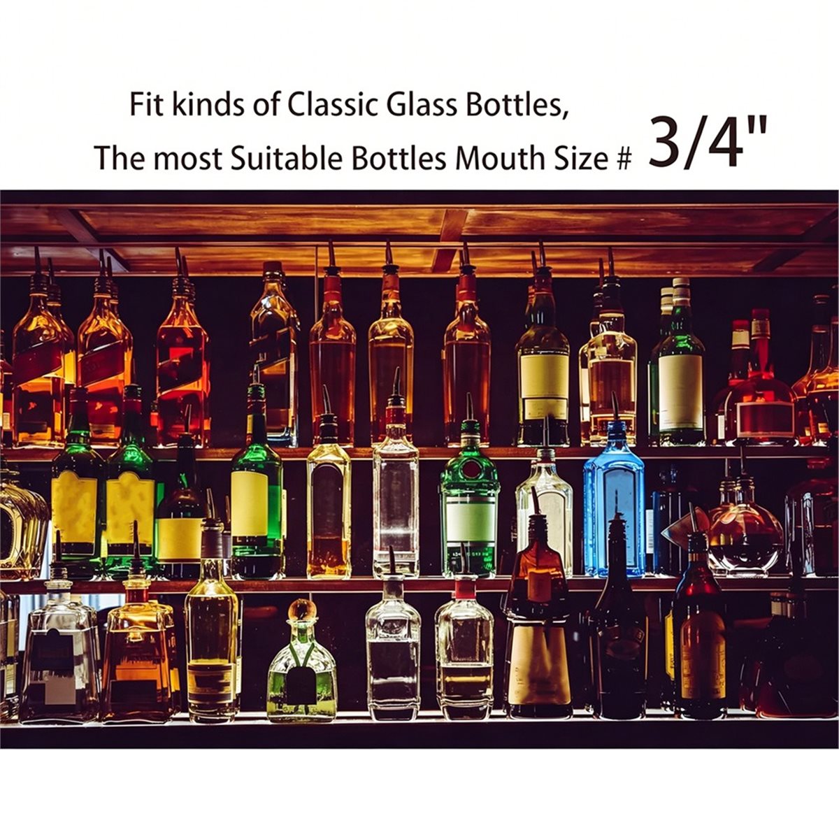 Speed Pourer Cap - 2026年新発売 24個入り ステンレス製 スピードポアラー 注ぎ口 テーパード形状、蓋付き酒類ポアラー、衛生的、食器洗い機対応
