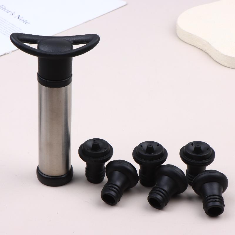 Wine Preservation Pump - 【美しい】真空ポンプ式ワインセーバーセット 真空ワインストッパー 白ワイン/ビールワイン用 亜鉛合金製 ワインを新鮮に保つ