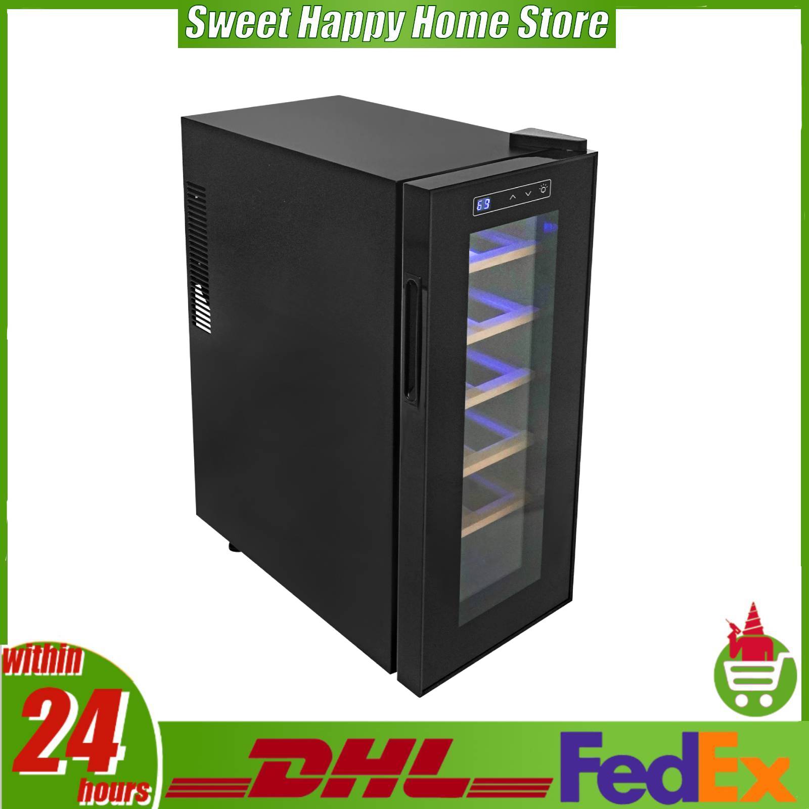 Home Bar And Fridge - 12本用ワイン冷蔵庫、自立型ワインクーラー、33L容量、取り外し可能な棚付き、キッチンやホームバー用の熱電式ワイン冷蔵庫