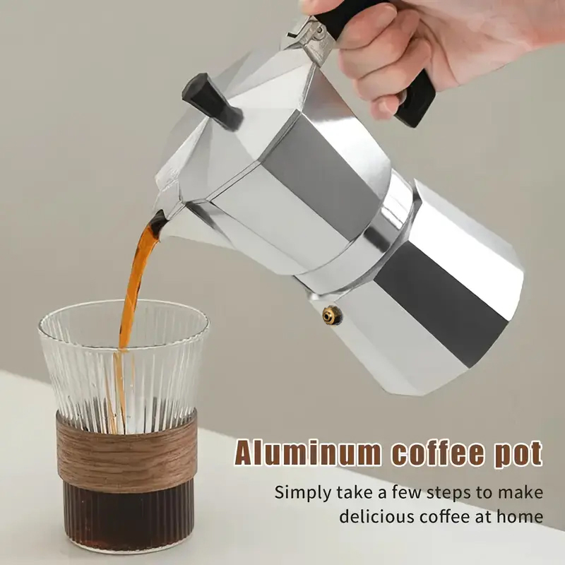 Home Barista - クラシックなアルミ製モカポット 50-300ML 家庭用コンロトップエスプレッソメーカー 家庭用 キャンプ アウトドア
