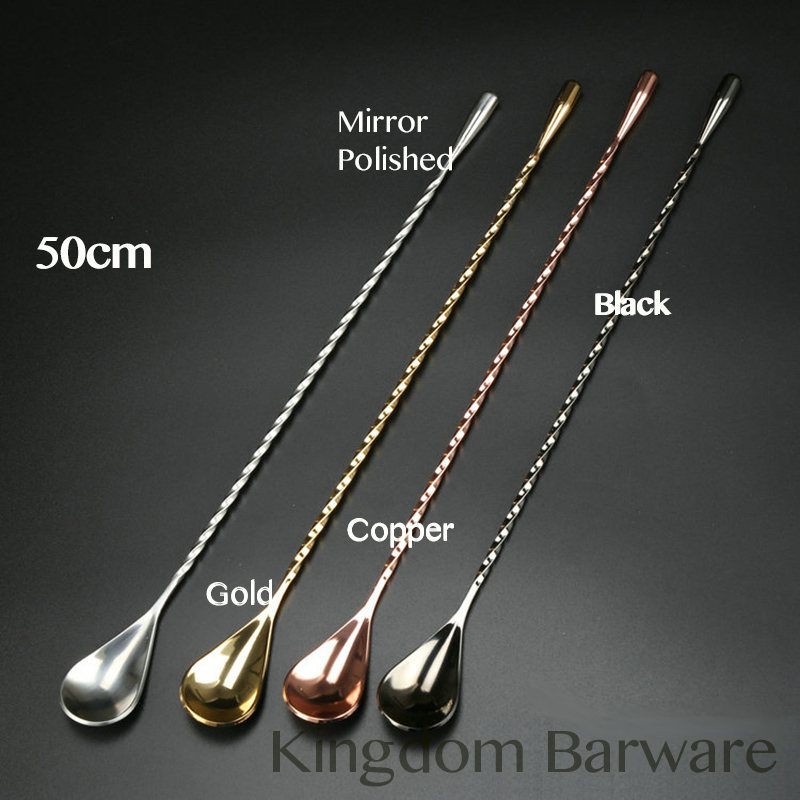 Bar Spoon Twisted - 50 センチメートルカクテルバースプーン 304 ステンレス鋼ツイストミキシングかき混ぜスプーンバーツール
