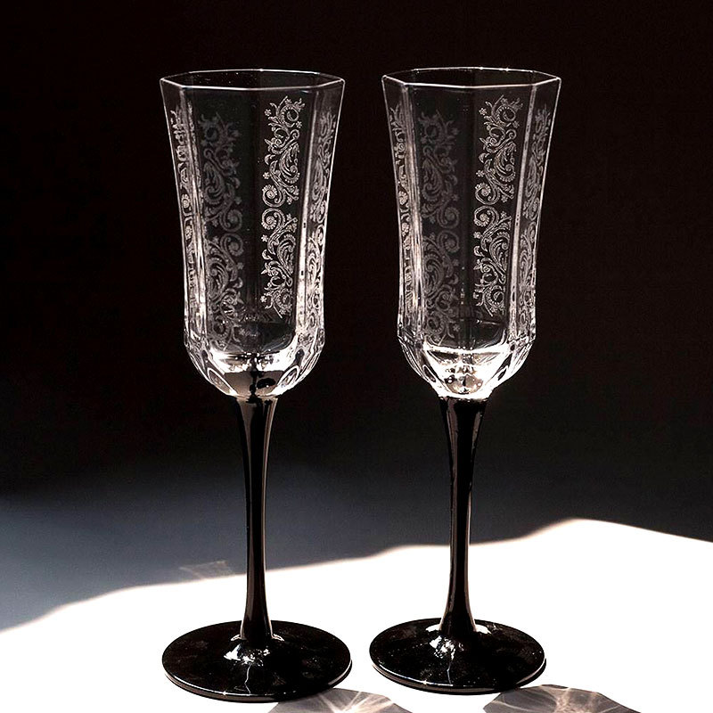 Old Fashioned Glass - ヴィンテージスタイルのシャンパングラスセット,古代の八角形のゴブレット,ツワ,バレンタインデー,高級ワイングラス,フランス