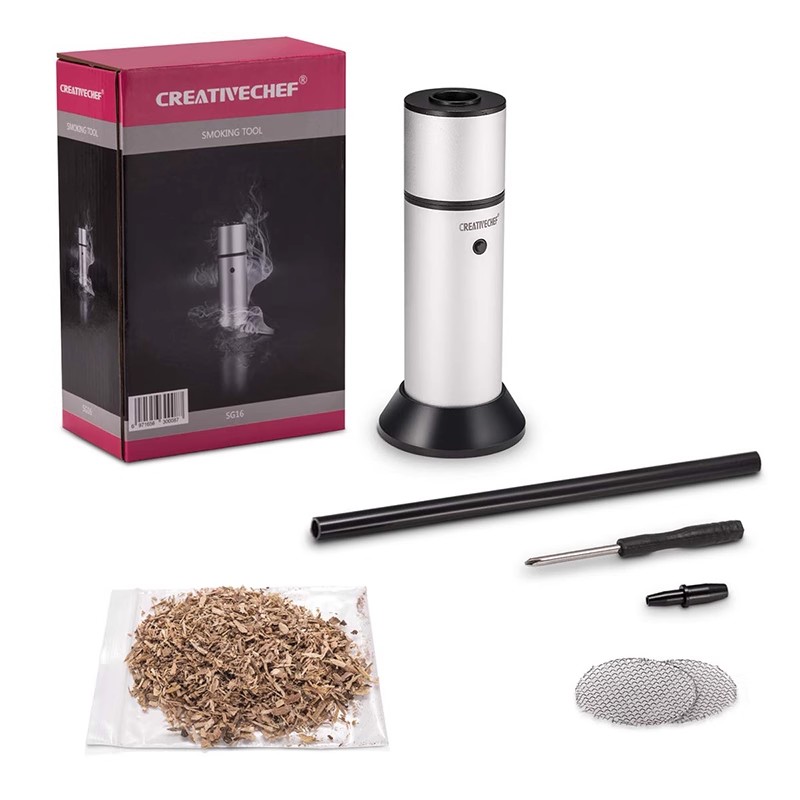 Smoking Gun Kit - ポータブル分子フードジェネレータースモークセット、スモークガン、ミートバーン、スモークハウス、バーベキューグリル調理、スモーカーバーウェア、1セット