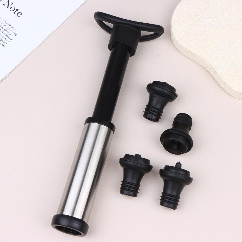 Wine Preservation Pump - 真空ポンプ式ワインセーバーセット 真空ワインストッパー 白ワイン/ビールワイン用 亜鉛合金製 ワインを新鮮に保つ