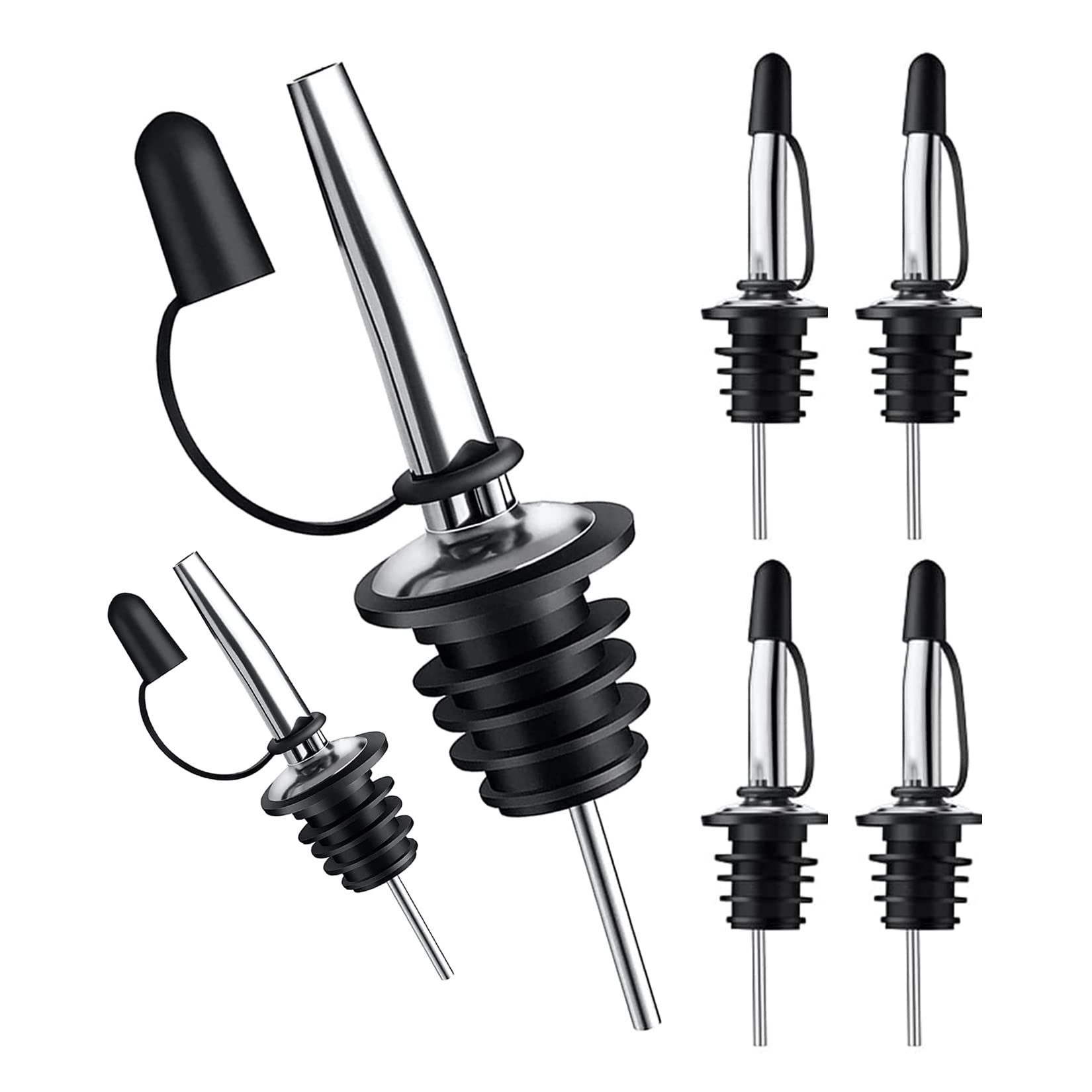 Speed Pourer Cap - リキュール注ぎ口,ダストキャップ付き,ボトル用リキュール注ぎ口,アルコール,オリーブオイル,スピード