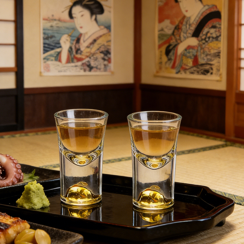 Home Bar Set - 2個入り 厚底酒器セット 小型家庭用ワインカップ 名入れショットグラスカップ 精巧な金山ショットグラス 絶品ギフト