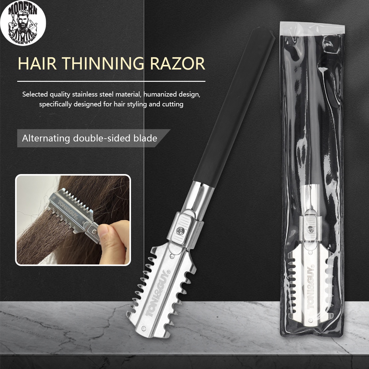 Home Barbershop - サロン両刃シェービングヘアカットかみそりナイフブレード手動ヘアカットツールひげトリマー理髪店スタイリング用品ツール