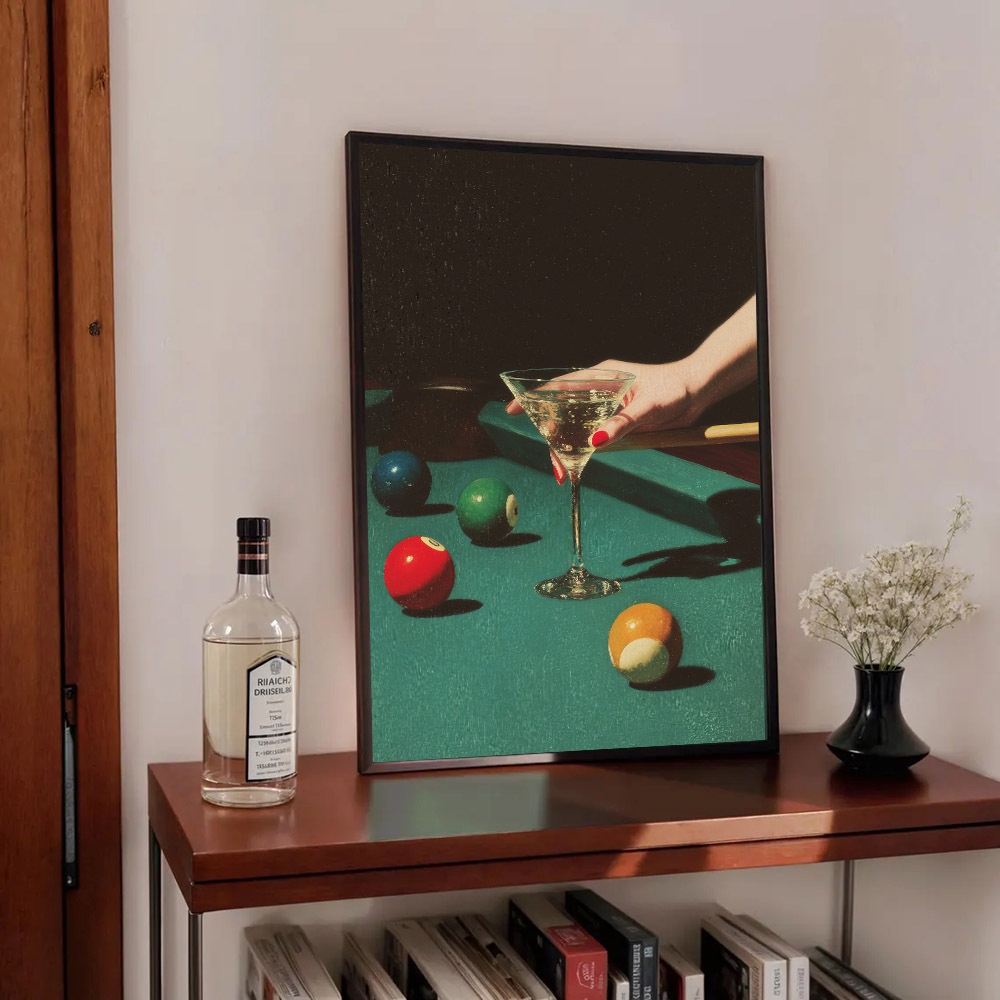 ヴィンテージビリヤードカクテルポスター1枚、フレームレスミニ - Home Bar Set のレビューと価格
