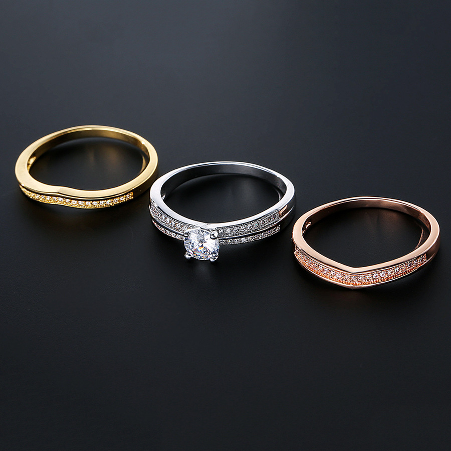 女性のための3つのゴールドリングのセット,18k,天然ダイヤ - Bar Cart Gold のレビューと価格