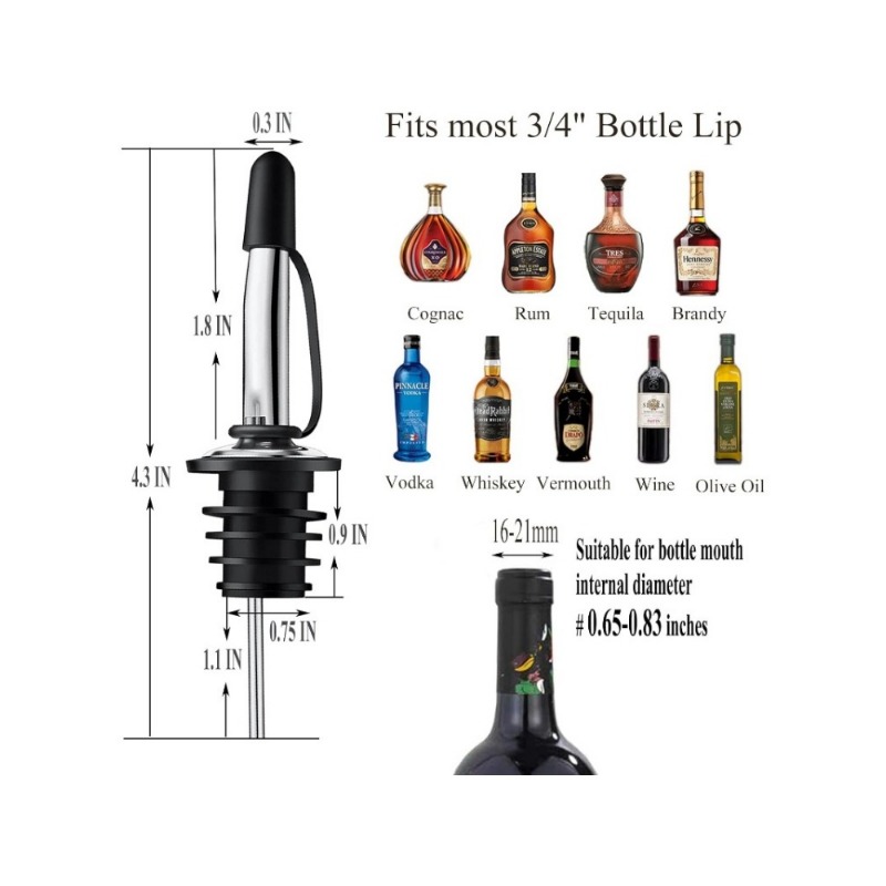 ボトル用酒注ぎ口、アルコール用酒ボトル注ぎ口、オリーブオイル - Speed Pourer Cap のレビューと価格
