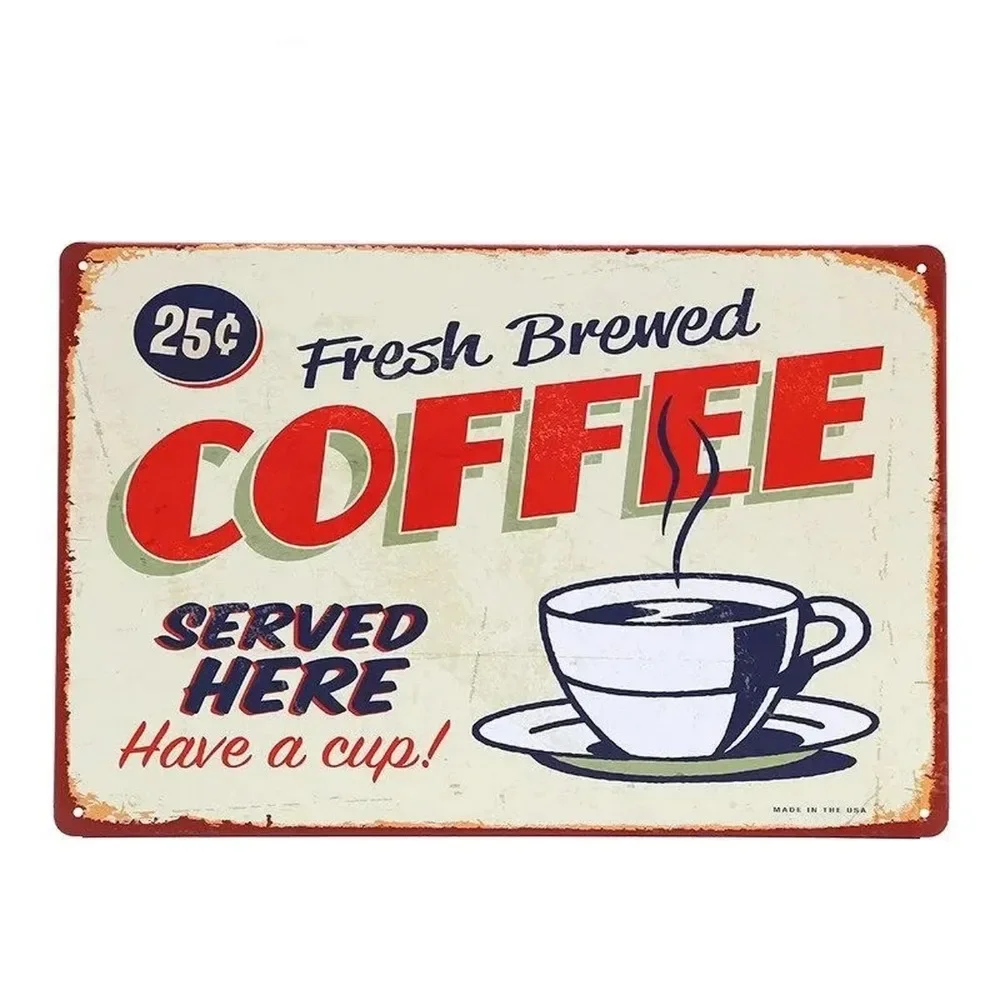プラークメタルサインドリンクコーヒーウォールデコレーションヴ - Home Bar And Coffee のレビューと価格