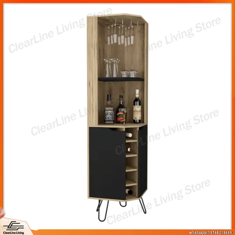コーナーバーキャビネット、6つのワインラック内蔵、家庭用バー - Home Bar Shelves のレビューと価格