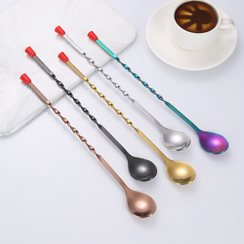 100 ピース/ロットステンレス鋼ツイストパターンバーロング - Bar Spoon Twisted のレビューと価格