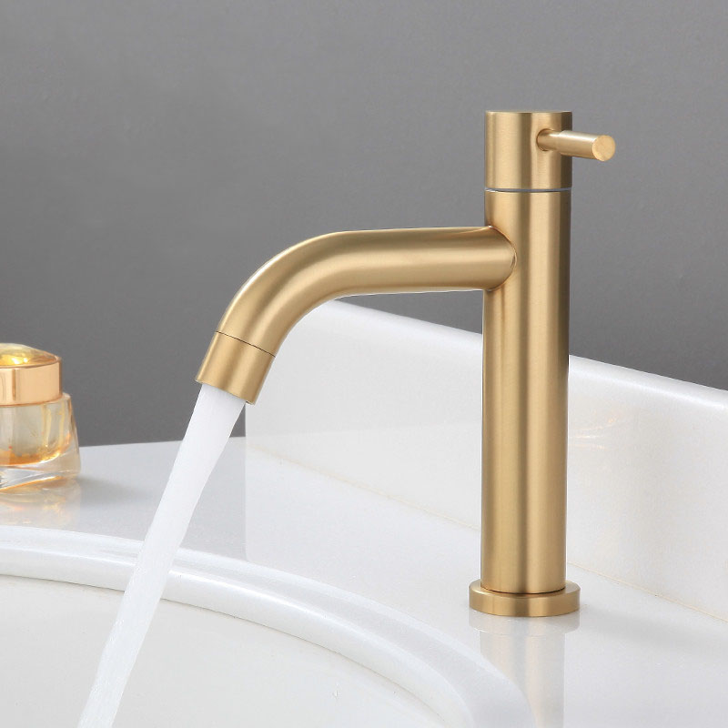 304 ステンレス鋼ブラッシュゴールドシングルコールド洗面器 - Home Bar Sink のレビューと価格