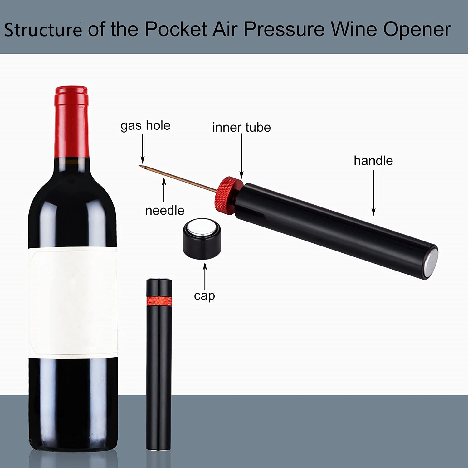 ポータブルワインボトルオープナー、エアポンプステンレス鋼ピン - Wine Preservation Pump のレビューと価格