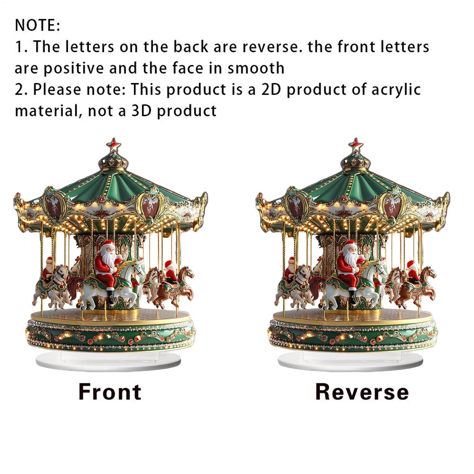 クリスマスカルーセルアクリル2Dホームデコレーションサンタク - Home Bar Shelves のレビューと価格