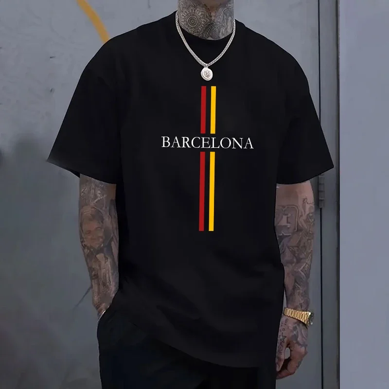 バルセロナメンズコットン Tシャツ春夏デイリーカジュアルファ - Home Barcelona のレビューと価格