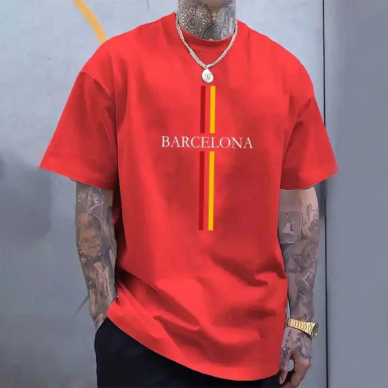 バルセロナメンズコットン Tシャツ春夏デイリーカジュアルファ - Home Barcelona のレビューと価格