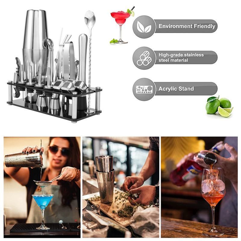 カクテルシェーカーセット、ボストンステンレススチールバーテン - Boston Shaker Set のレビューと価格