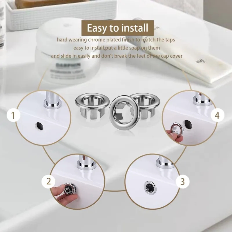 4 個キッチン浴室洗面器円形オーバーフロー排水カバー装飾浴槽 - Home Bar Sink のレビューと価格