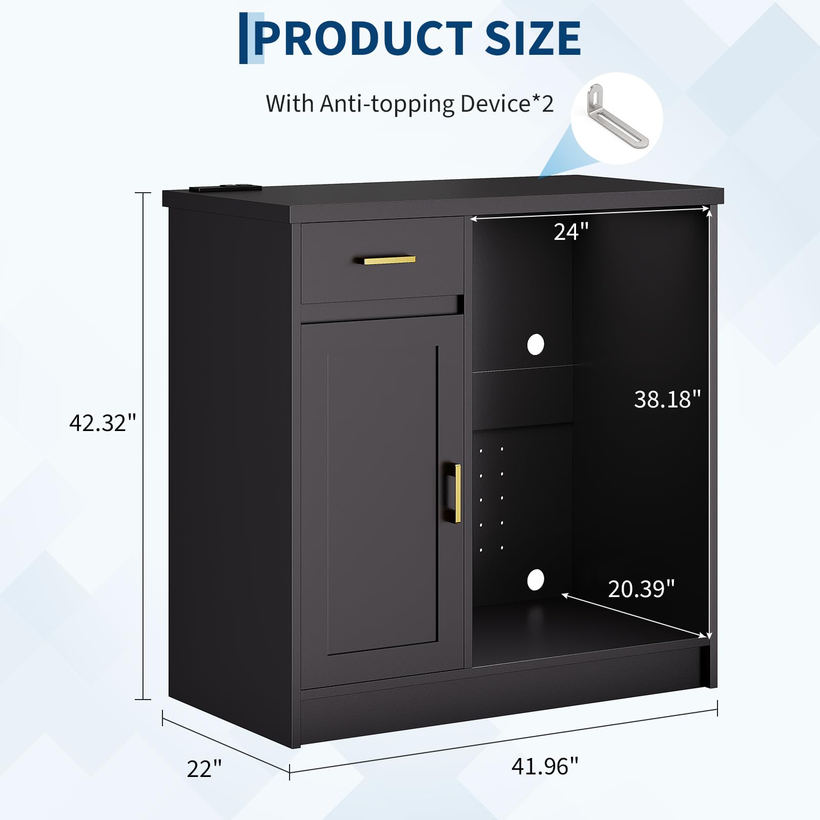 42インチのファームハウス風ワインバーキャビネット、24イン - Home Bar And Fridge のレビューと価格