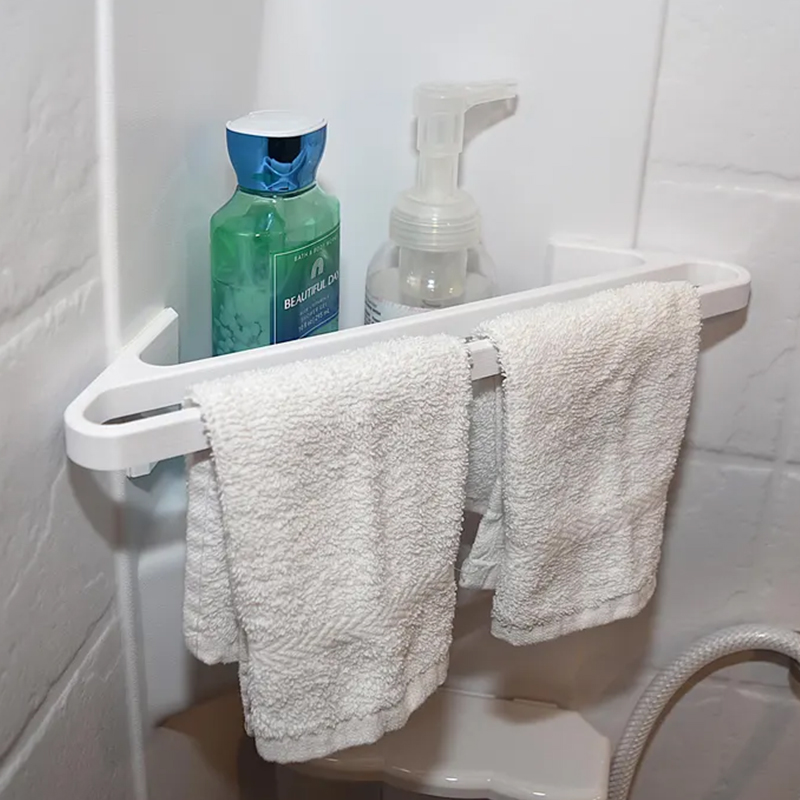 RVシャワーコーナーシェルフ、ダブルタオルバー付き、穴あきプ - Home Bar Shelf のレビューと価格