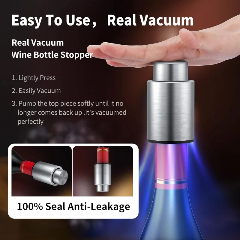 ワインボトルストッパー真空ワインストッパーステンレス鋼ワイン - Wine Preservation Pump のレビューと価格