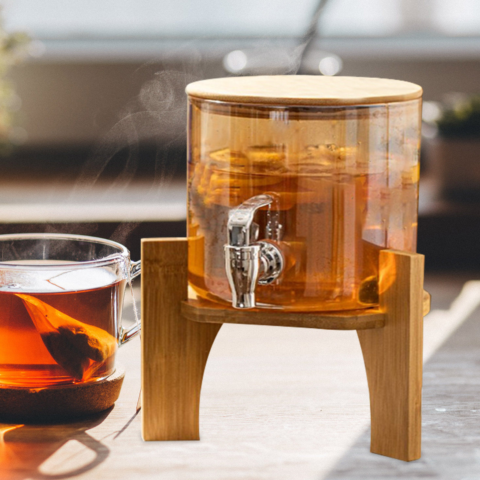 スタイリッシュな木製ドリンクディスペンサースタンド、頑丈で安 - Home Bar Shelf のレビューと価格