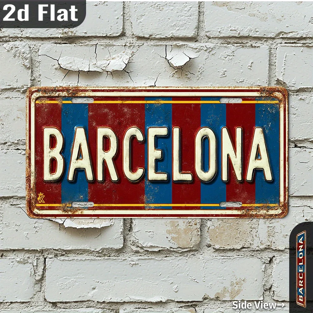 2Dフラット、1個入りレトロバルセロナ木製壁飾りサイン -  - Home Barcelona のレビューと価格
