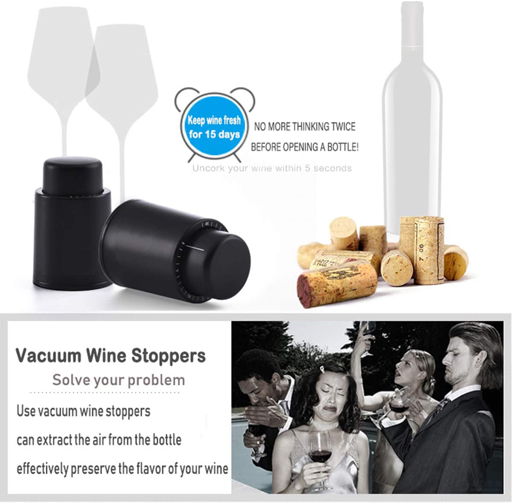 真空ワインボトルストッパー密閉保管真空メモリワインストッパー - Wine Preservation Pump のレビューと価格