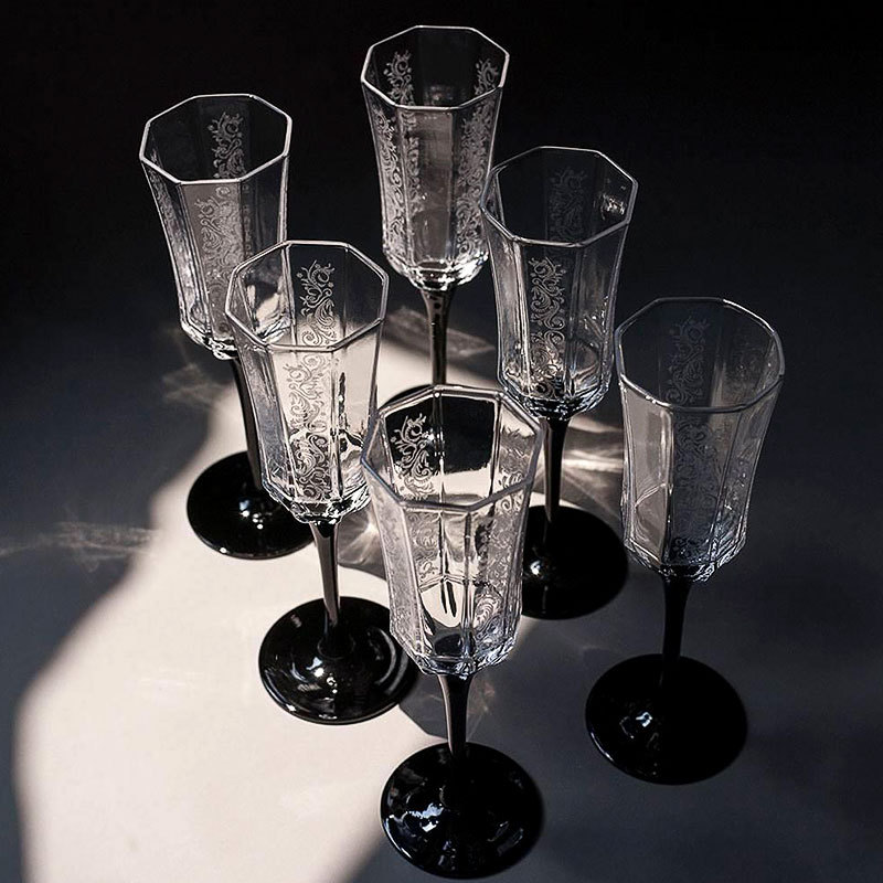 ヴィンテージスタイルのシャンパングラスセット,古代の八角形の - Old Fashioned Glass のレビューと価格