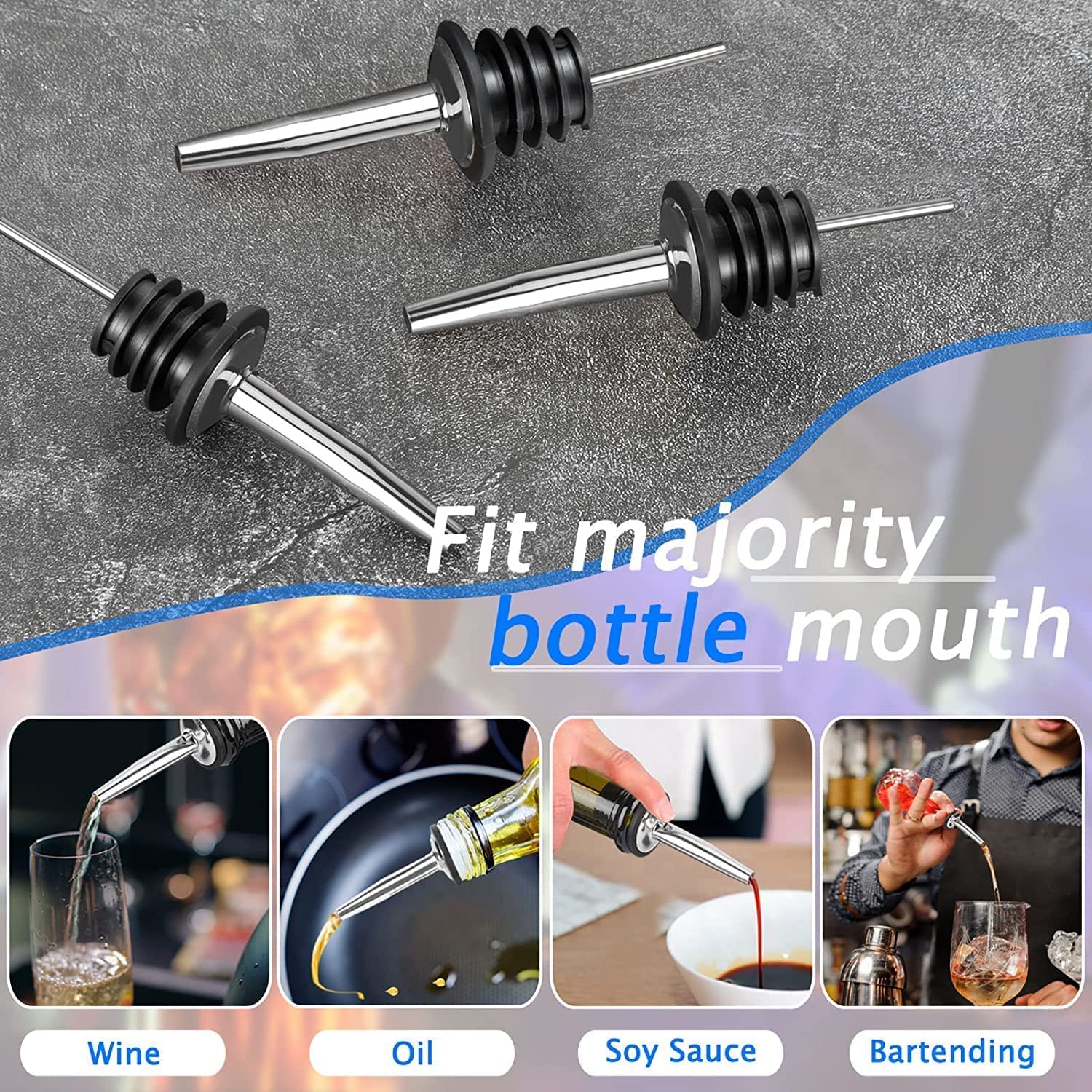 リキュール注ぎ口,ダストキャップ付き,ボトル用リキュール注ぎ - Speed Pourer Cap のレビューと価格