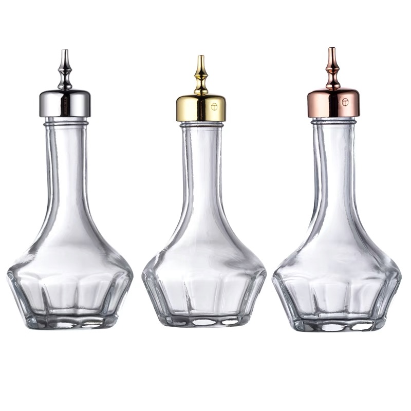 穴とコルクトップ付きの透明なガラス製ビットボトル,30ml/ - Bitters Bottle Set のレビューと価格