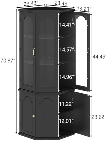 コーナーバーキャビネット（LEDライト付き）、強化ガラス扉と - Home Bar Shelves のレビューと価格