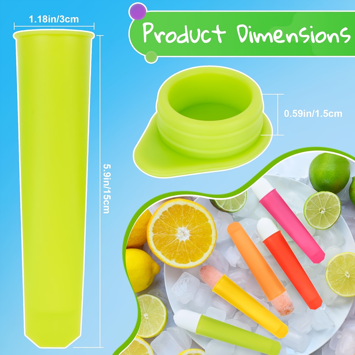 6個入り 再利用可能 シリコン製アイスキャンディー型 蓋付き - Citrus Juicer Bar のレビューと価格