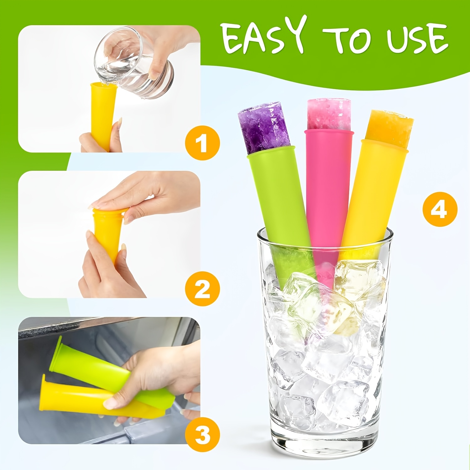 6個入り 再利用可能 シリコン製アイスキャンディー型 蓋付き - Citrus Juicer Bar のレビューと価格