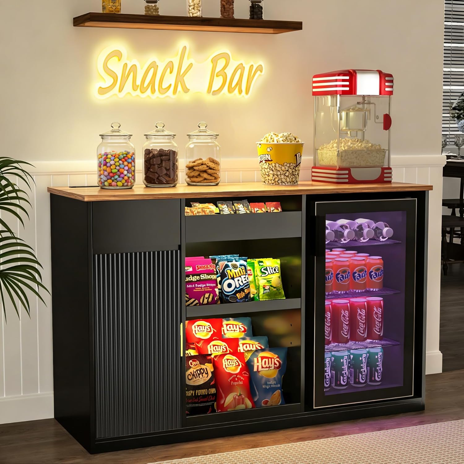 スナックバーキャビネット 冷蔵庫スペース付き収納ディスプレイ - Home Bar And Fridge のレビューと価格