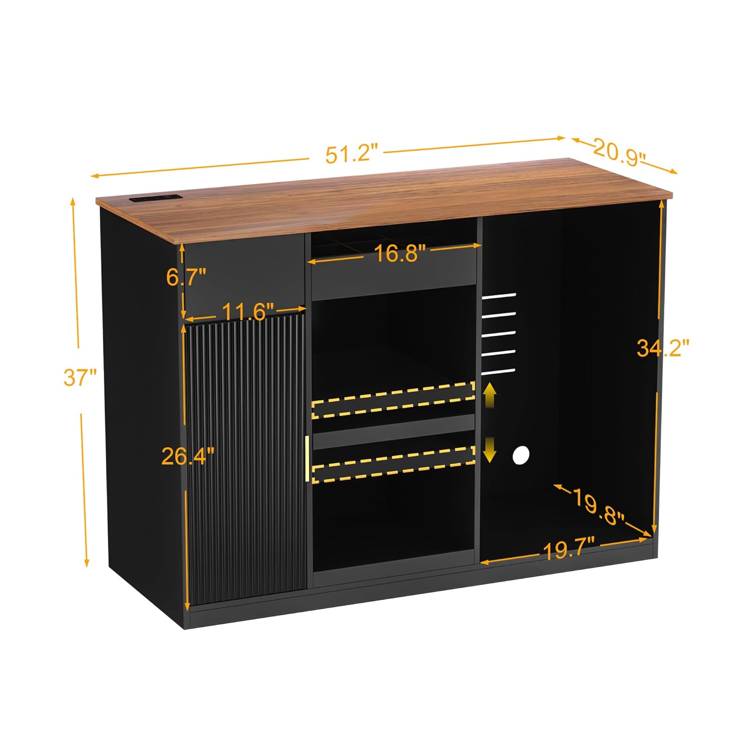 スナックバーキャビネット 冷蔵庫スペース付き収納ディスプレイ - Home Bar And Fridge のレビューと価格