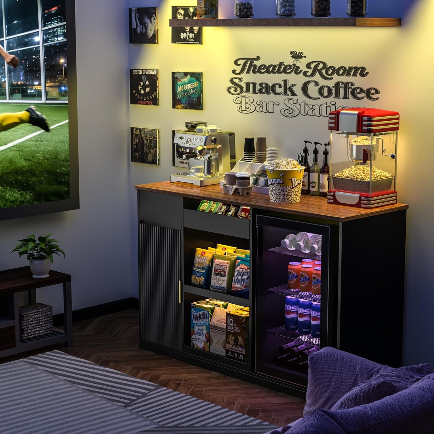 スナックバーキャビネット 冷蔵庫スペース付き収納ディスプレイ - Home Bar And Fridge のレビューと価格