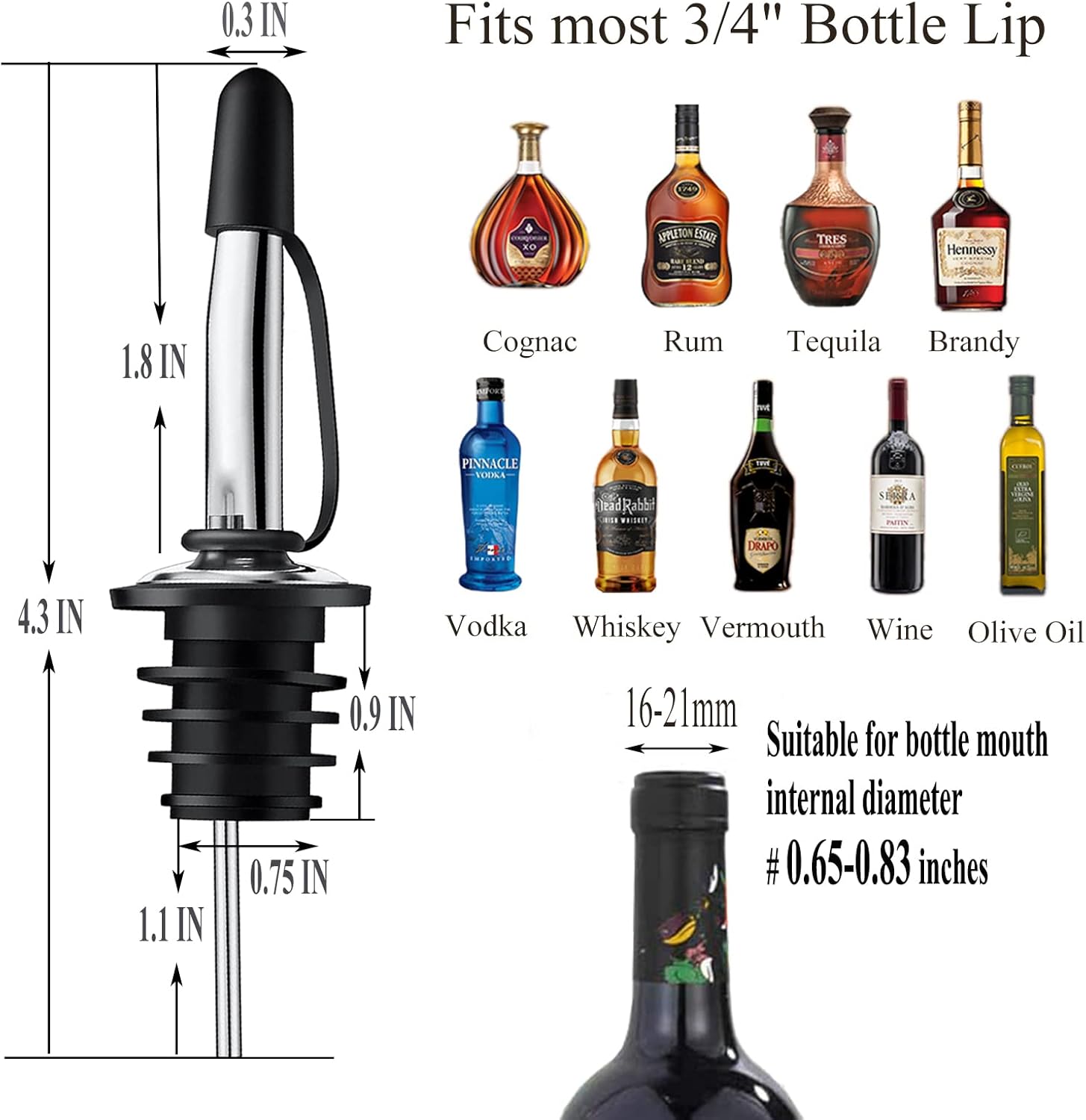 12個入り酒類注ぎ口（ダストキャップ付き）- アルコール、オ - Speed Pourer Cap のレビューと価格