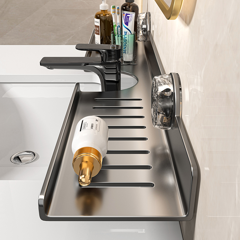 吸盤式ミラーフロントバスルームシェルフ蛇口洗面台壁掛け式ノン - Home Bar Sink のレビューと価格