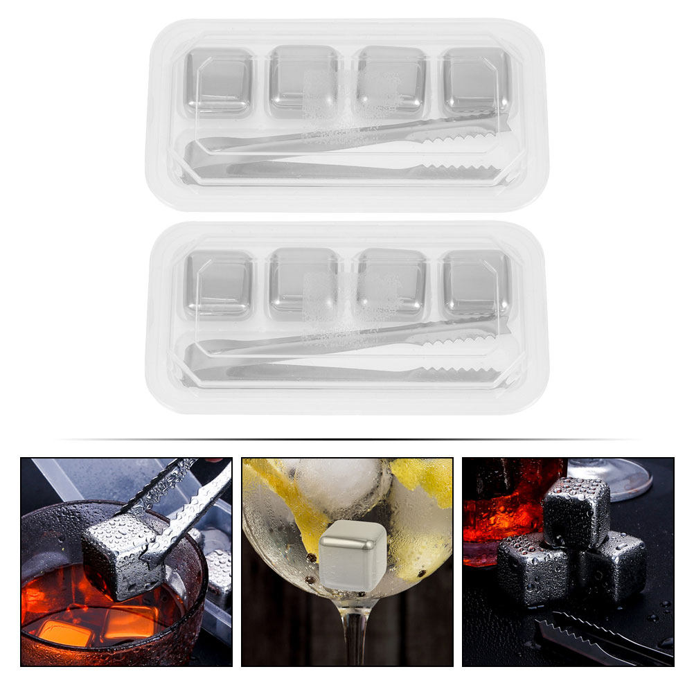2セットステンレス製アイスキューブ 再利用可能なウイスキース - Home Bar Set のレビューと価格