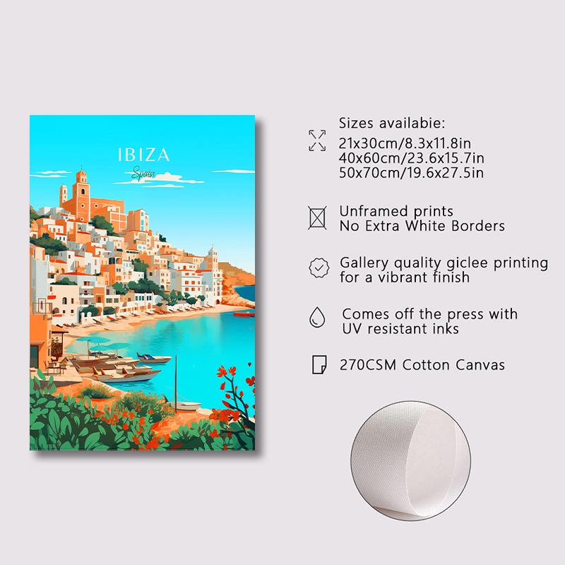 スペインの旅行ポスター、風景画、キャンバスプリント、壁アート - Home Barcelona のレビューと価格