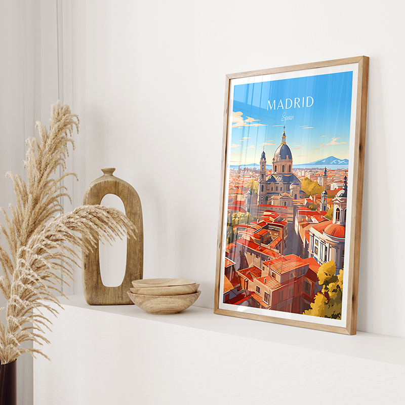 スペインの旅行ポスター、風景画、キャンバスプリント、壁アート - Home Barcelona のレビューと価格