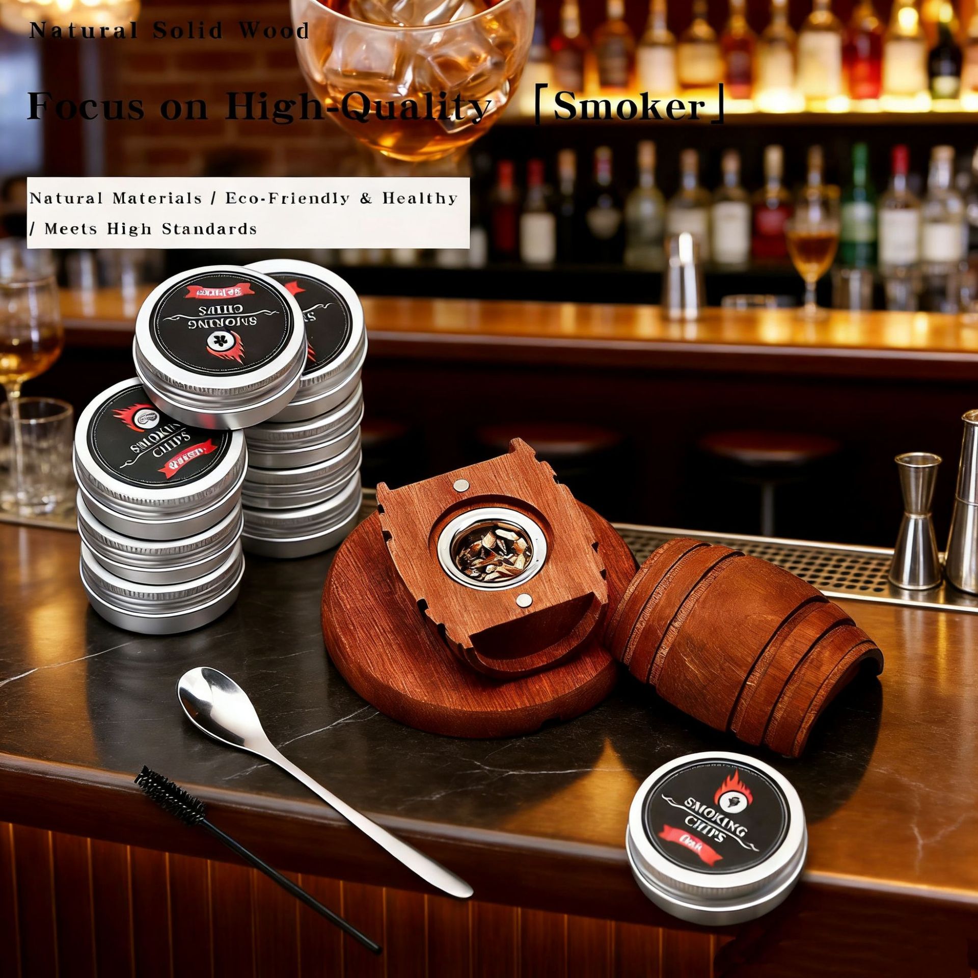 ウイスキースモーキングキット、オーク製スモーカーボックス（ス - Smoking Gun Kit のレビューと価格
