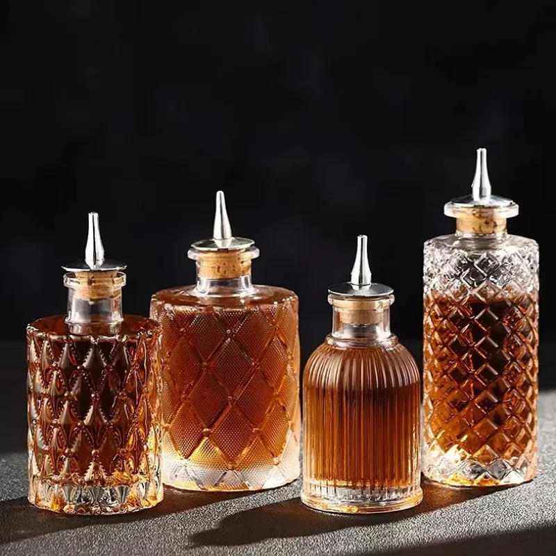 カクテルビットボトル、キャップ付き、ステンレス鋼キャップ付き - Bitters Bottle Set のレビューと価格