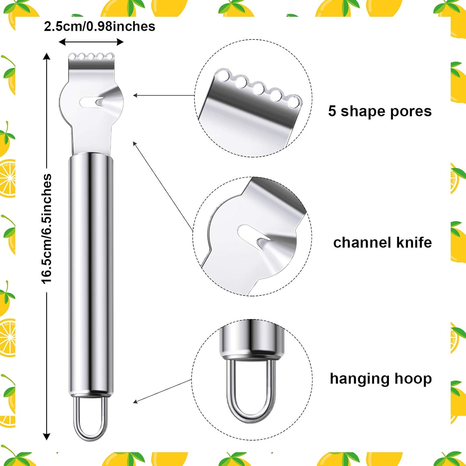 2ピースステンレス製レモンシトラスピーラー、チャンネルナイフ - Peeler Channel Knife のレビューと価格