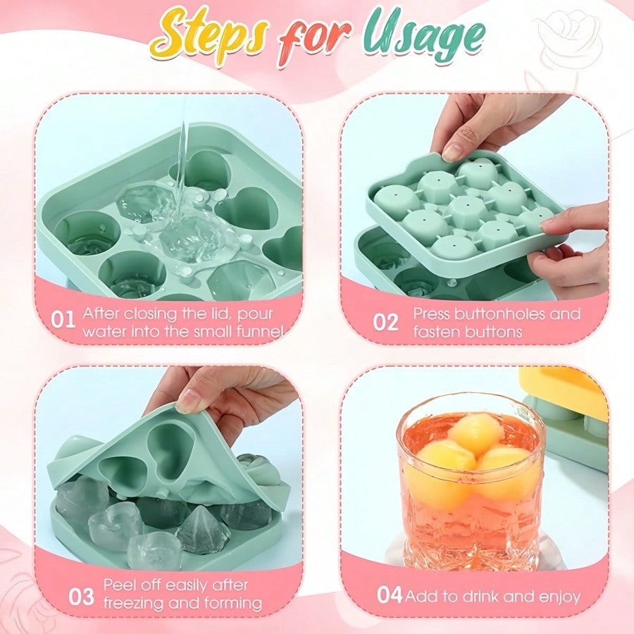 4個入り ローズハート型 ダイヤモンドアイスキューブモールド - Citrus Juicer Bar のレビューと価格